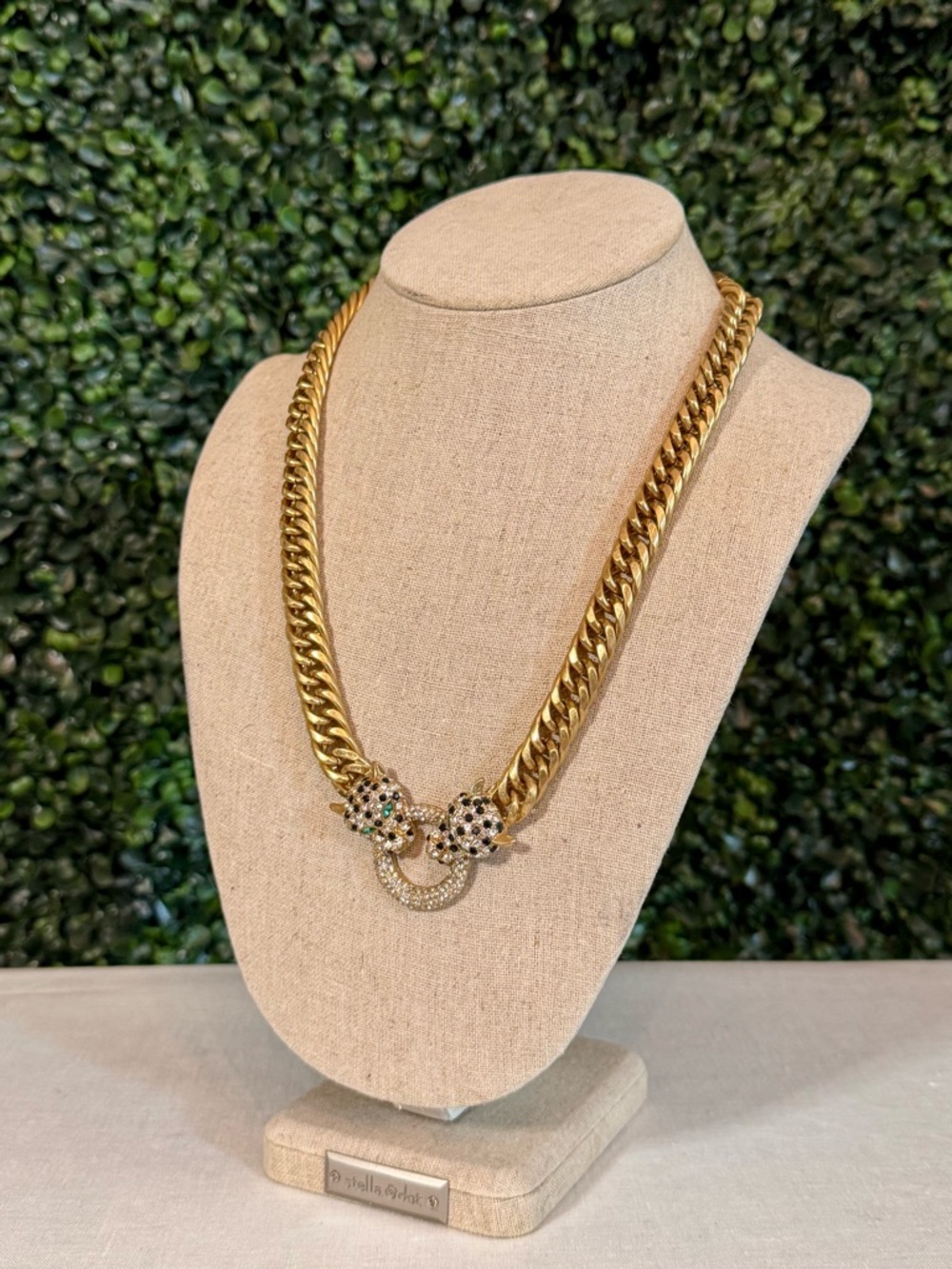 Cabi Gold-Tone Pavé Jaguar Head Statement Necklace - Picture 3 of 5